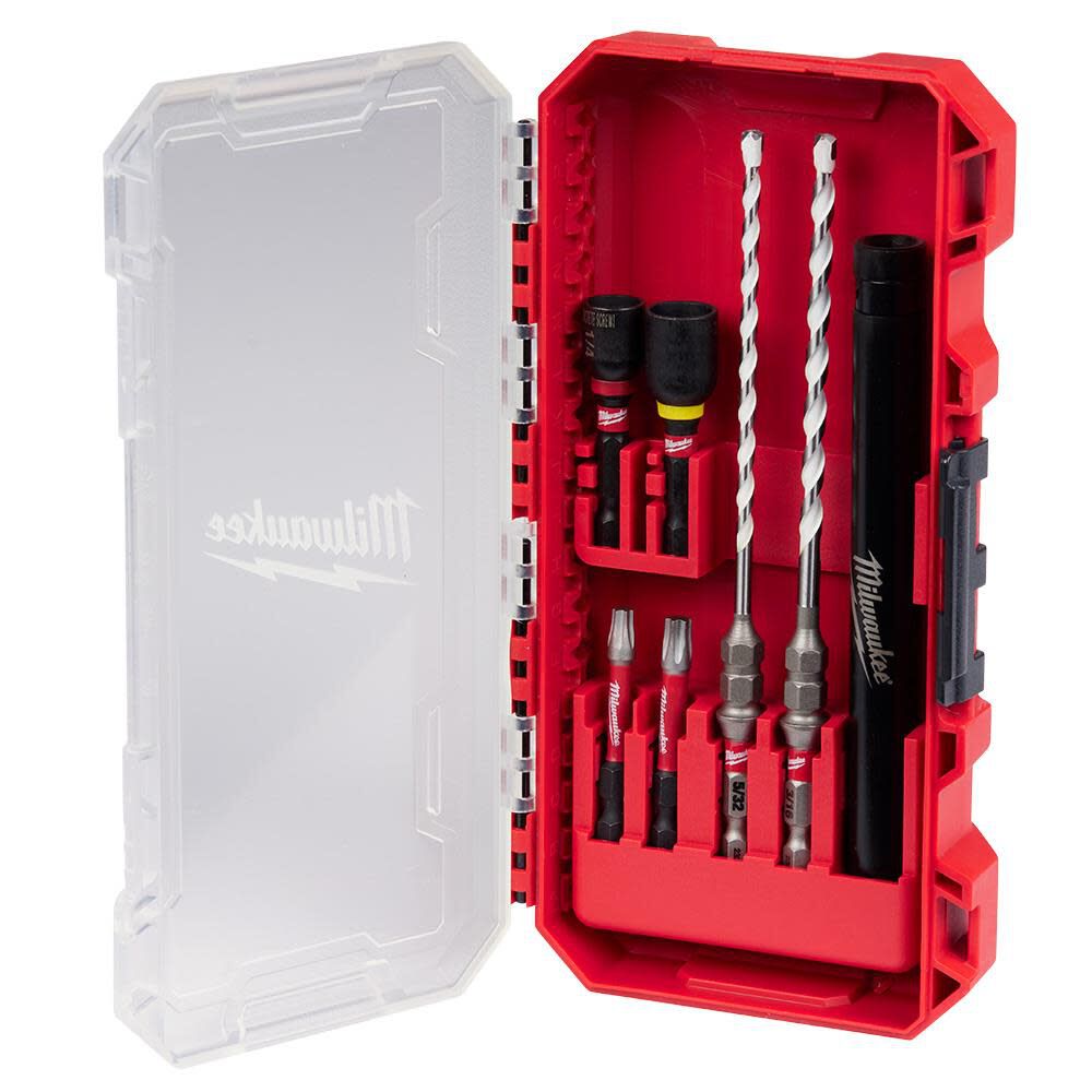 Milwaukee SHOCKWAVE Impact Duty Carbide Multi Material Drill Bit Concrete Screw Install Kit 7pc, large image number 1