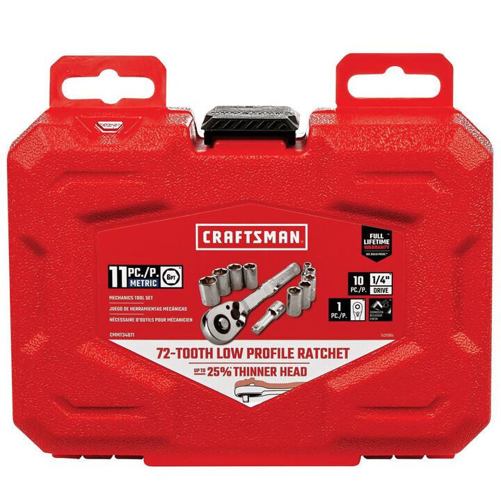 CRAFTSMAN 1/4-in Drive Metric Mechanics Tool Set, 11pc, large image number 3