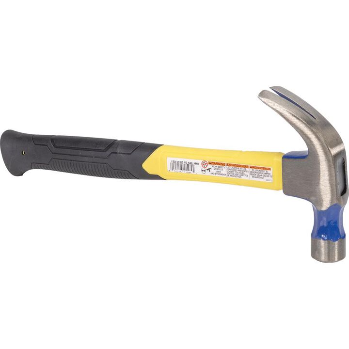 Vaughan FS20 20 Oz Curved Claw Nail Trim Hammer with Fiberglass Handle, large image number 1