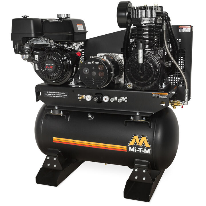 Mi T M 30 Gallon 389 cc GX390 OHV Two Stage Air Compressor/Generator