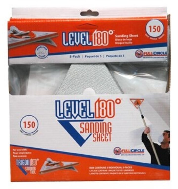 Full Circle Level180 Sandpaper Triangle Sheets 150 Grit- 5 pk