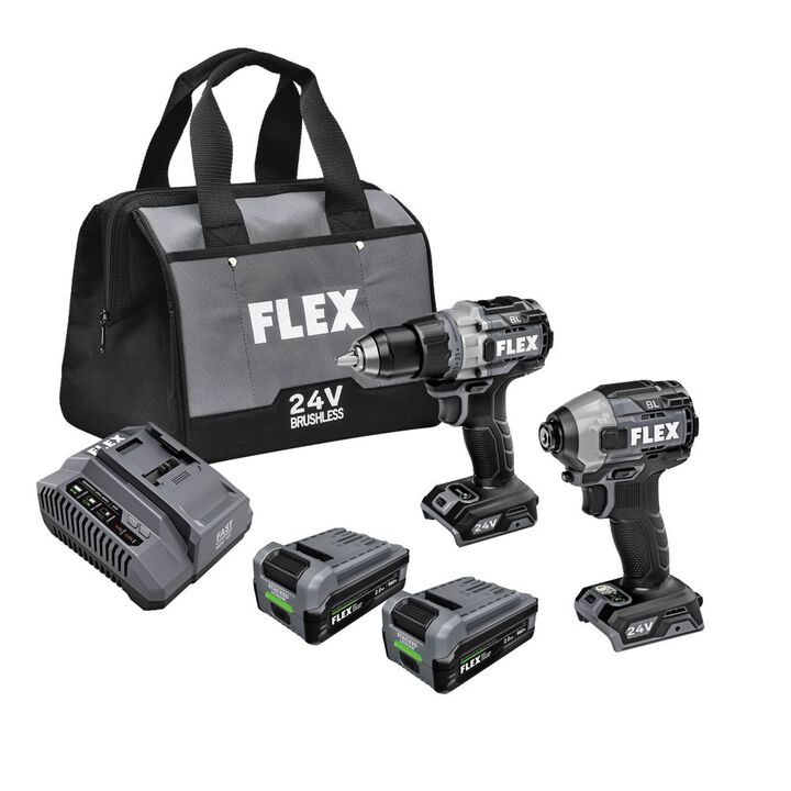 FLEX Hammer Drill with Turbo Mode and Quick Eject Impact Driver Combo Kit