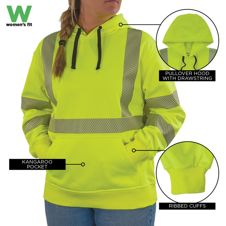 Ergodyne GloWear 8304W Class 3 Womens Performance Hoodie Hi-Vis Lime XL, large image number 5
