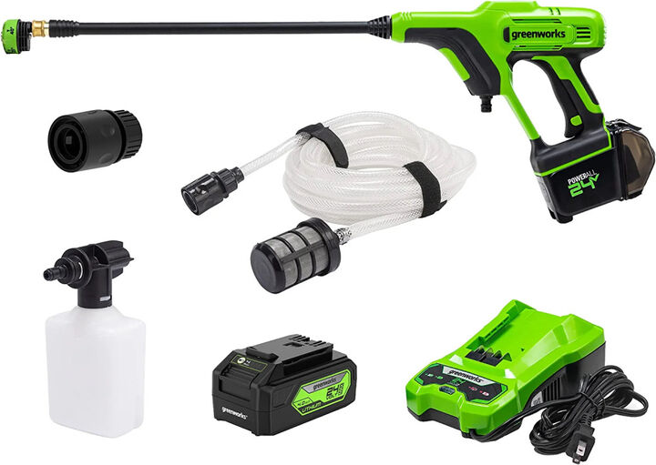 Greenworks 24V 600 PSI 0.8 GPM Battery Powered Cold Water Power Cleaner with (1) 5-in-1 Nozzle 4.0Ah Kit