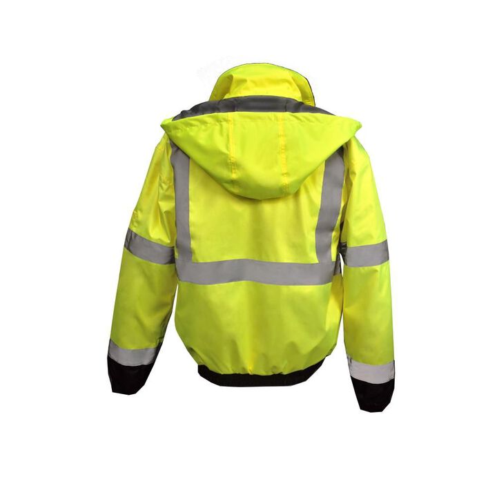 Radians Class 3 Bomber Jacket Hi Viz Weather Proof Quilted Green/Black 3X, large image number 2