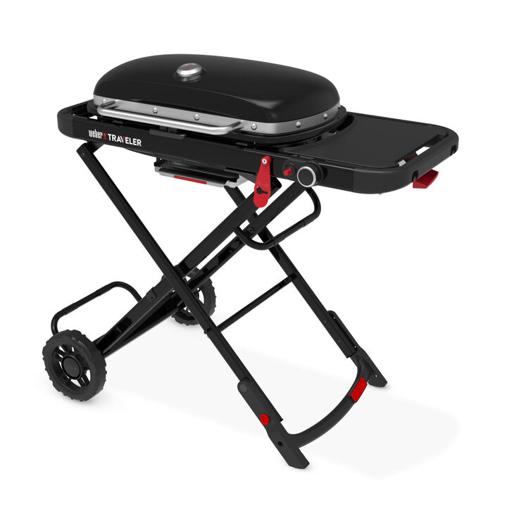 Weber 13000 Btu 1 Burner Liquid Propane Traveler Portable Gas Grill Black