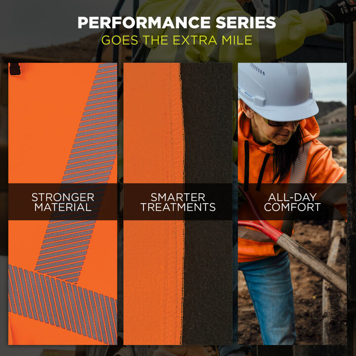 Ergodyne GloWear 8305W Class 3 Womens Performance Zip-Up Hoodie Hi-Vis Orange XL, large image number 3