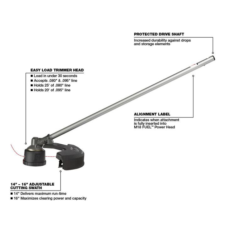 Milwaukee M18 FUEL QUIK LOK String Trimmer Attachment Reconditioned, large image number 1