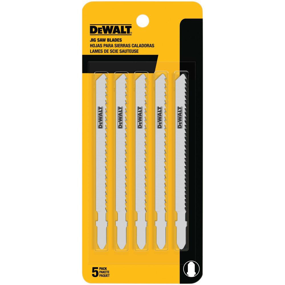 DEWALT 6TPI Fast Clean Wood Cutting Jig Saw Blade (5pk), large image number 1