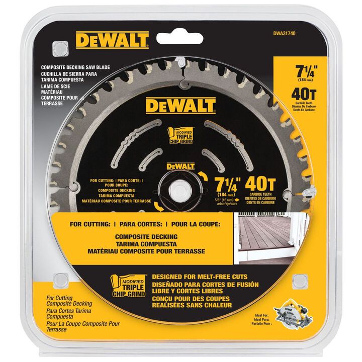 DEWALT 7 1/4 Inch 40T Pack of 10 Composite Deck Blades, large image number 3