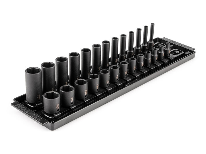 Tekton 1/4 Inch 6 Point Impact Socket Set, 26 Pieces (5/32-11/16 Inch)