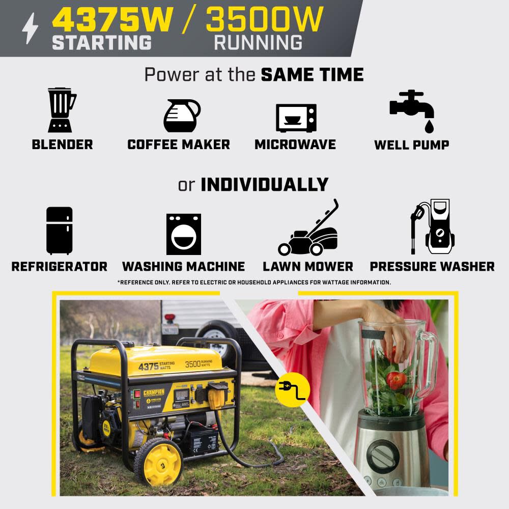 Champion Power Equipment 4375-Watt Gas Powered 49 State Wireless Remote Start RV Ready Portable Generator, large image number 5