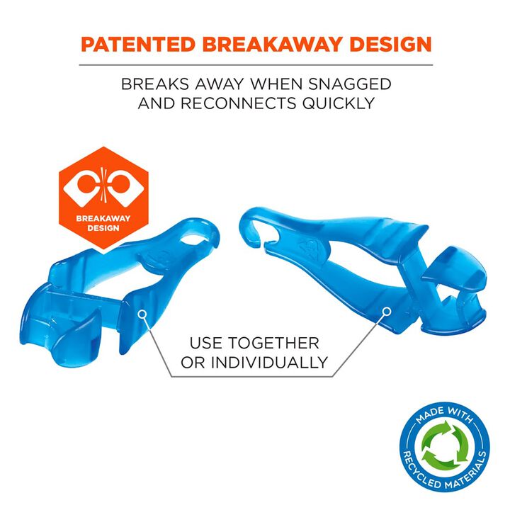 Ergodyne Squids 3400-ECO Recycled Glove Clip Holder with Dual Clips, Blue, large image number 5