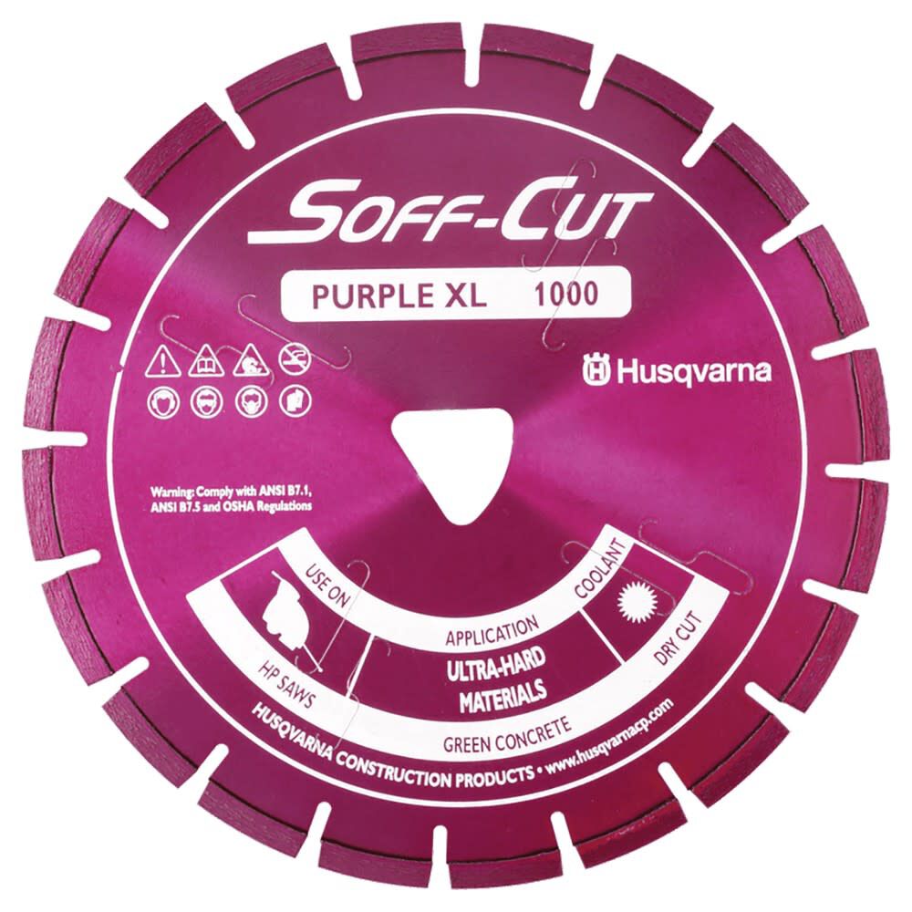 Husqvarna Construction XL6-1000 6 Inch Purple Soff-Cut Diamond Blade for Concrete, large image number 1