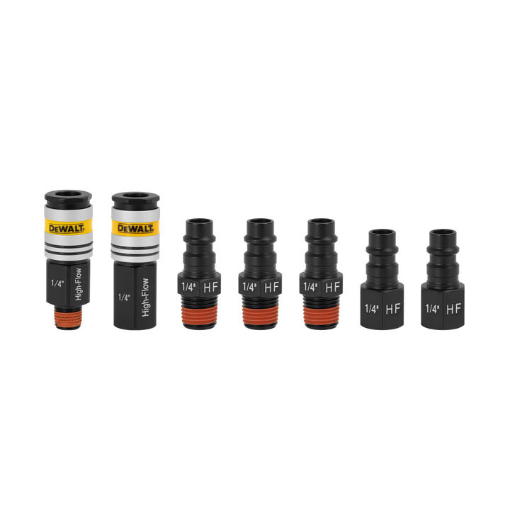 DEWALT High Flow Coupler and Plug Kit 1/4 Inch NPT 7 Pieces