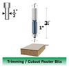Bosch 1/2 Inch x 1 Inch Carbide Tipped 2-Flute Flush Trim Bit, small image number 2