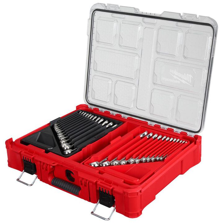 Milwaukee Metric & SAE Combination Wrench Set with PACKOUT Organizer 30 Piece