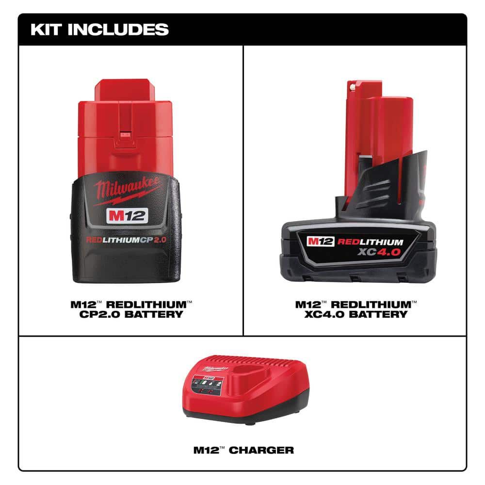 Milwaukee Stubby 3/8 In. Impact Wrench, 4 & 2Ah Battery Starter Kit Bundle, large image number 16