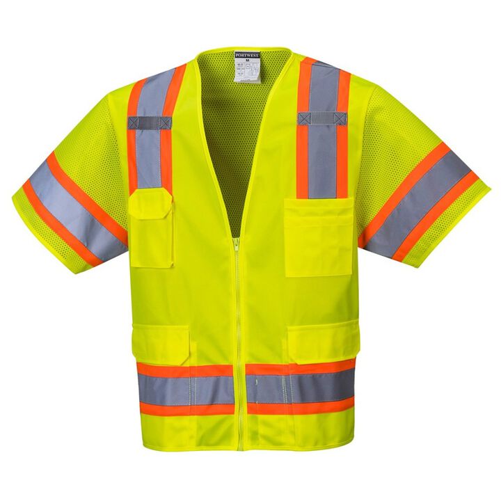 Portwest Yellow Aurora Sleeved Hi-Vis Vest - 4XL