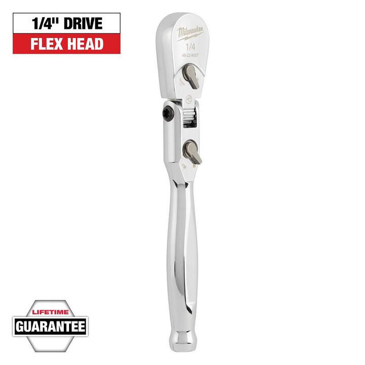 Milwaukee 1/4inch Drive 6inch Flex Head Ratchet