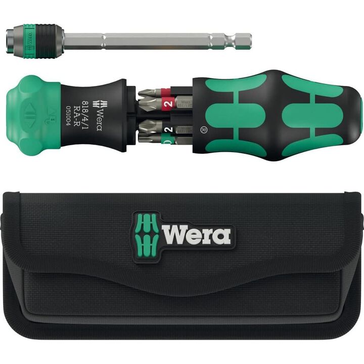 Wera Tools Kompakt 20 RA-R Kraftform Screwdriver Bit Set with Pouch, 6 Pieces