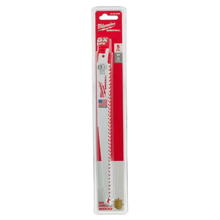 Milwaukee 9 in. 5 TPI SAWZALL Blades 5PK, large image number 8