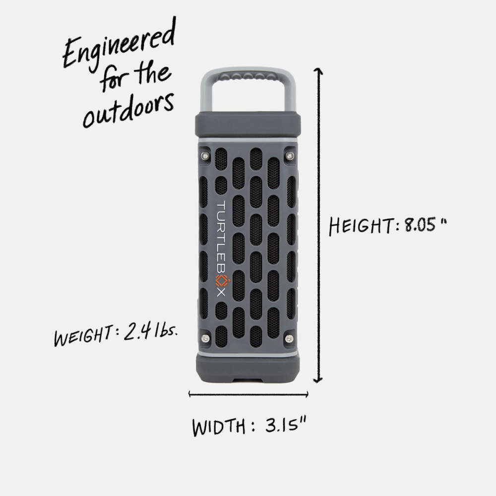 Turtlebox Ranger Li-Ion Battery-Powered Ultra-Portable Speaker, Gray, large image number 3