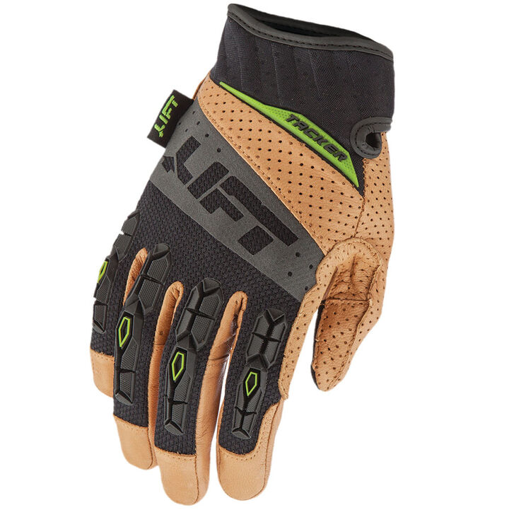 Lift Safety Gloves Genuine Leather Anti-Vibration Tacker 2X Brown and Black