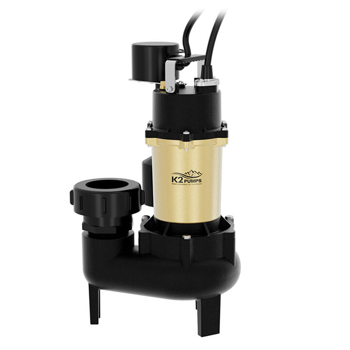 K2 Pumps Sewage Pump 1/2 HP Cast Iron with Piggyback Vertical Switch, large image number 6