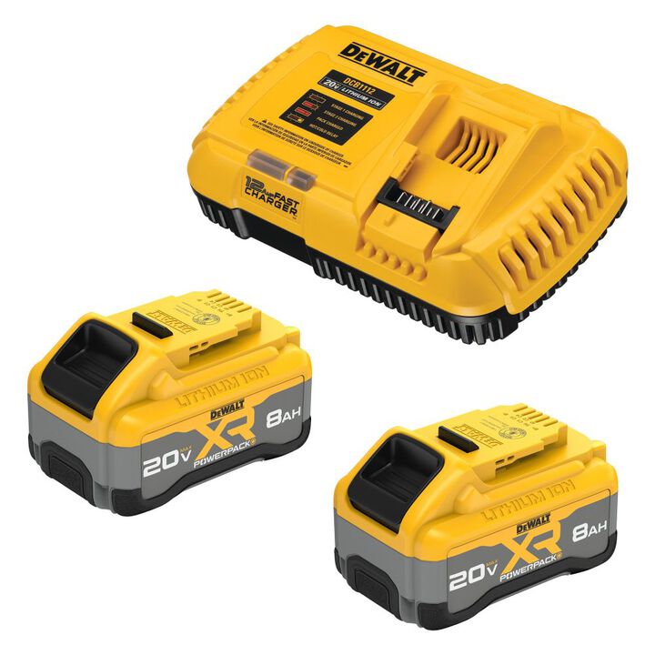DEWALT 20V MAX XR POWERPACK 8.0Ah Batteries with Charger Starter Kit