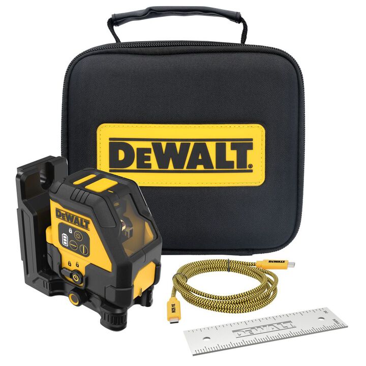 DEWALT USB Rechargeable Red Cross Line Laser Base Kit