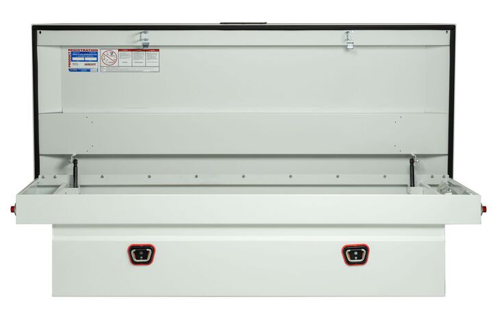 Weather Guard Saddle Box, Steel, Full Extra Wide, White, 15.5 cu ft, large image number 1