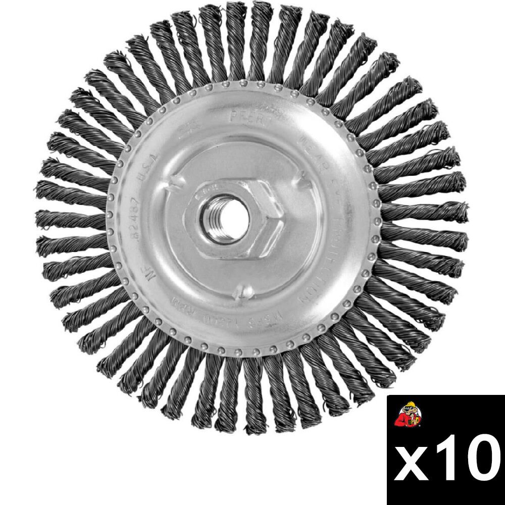 Pferd 6 Inch, 0.02 Inch Carbon Steel Stringer Bead Wheel Brush Bundle, 10 Pieces, large image number 1