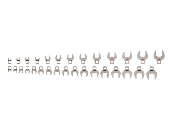 Tekton 3/8 Inch Crowfoot Wrench Set 30 Piece 5/16-1 Inch 8-24 mm