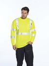 Portwest Yellow Hi-Vis Long Sleeved T-Shirt - Large, small image number 2