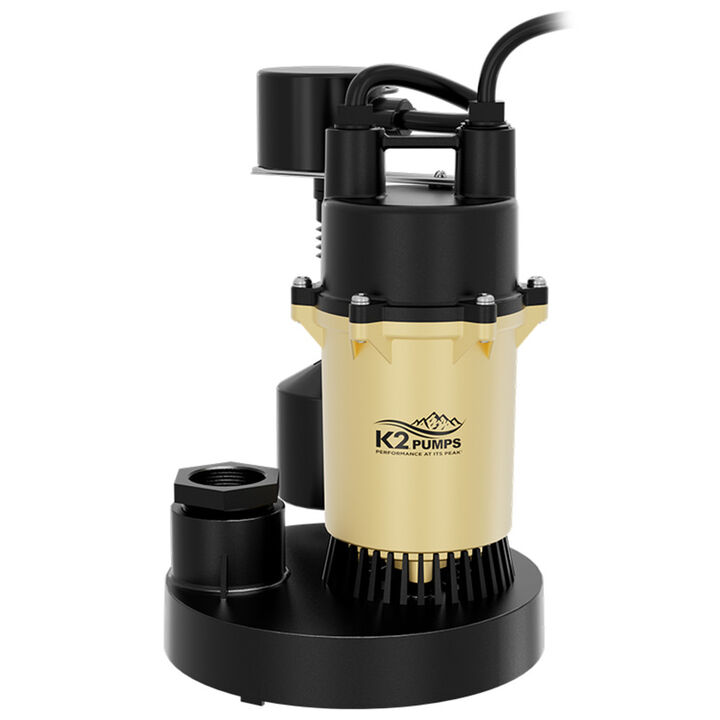 K2 Pumps Sump Pump 1/2 HP Cast Aluminum with Direct-in Tethered Switch, large image number 6