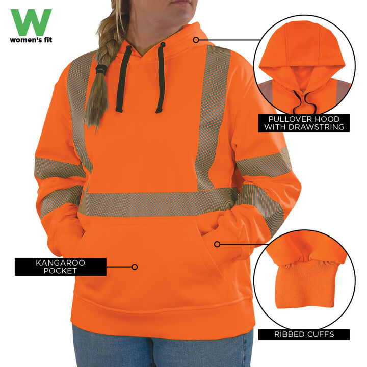 Ergodyne GloWear 8304W Class 3 Womens Performance Hoodie Hi-Vis Orange 2XL, large image number 5