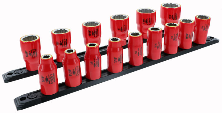Wiha Insulated Socket Set 1/2in Drive SAE 15pc