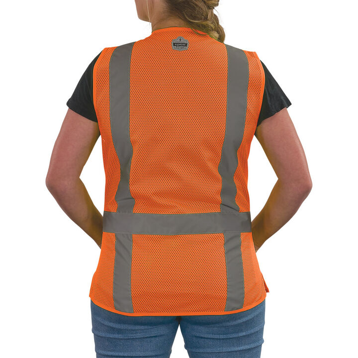 Ergodyne GloWear 8247ZW-S Class 2 Womens Surveyor Hi-Vis Orange Vest Medium, large image number 7