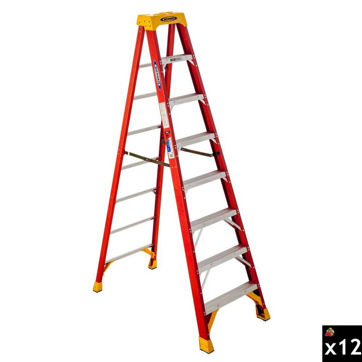 Werner 8ft Type IA Fiberglass Step Ladder, 12 Ladder Bundle