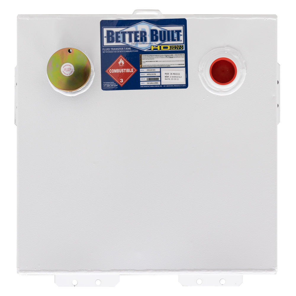 Better Built Batter Built Steel Transfer Tank 50 Gallon Square White, large image number 2