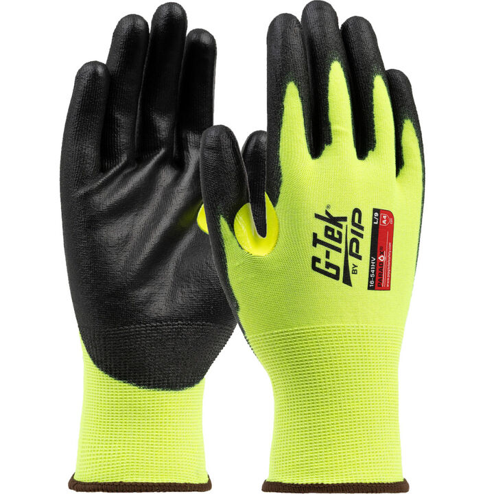 Protective Industrial Products G-Tek Paradox Hi-Vis A4 PU Cut Resistant Gloves Small