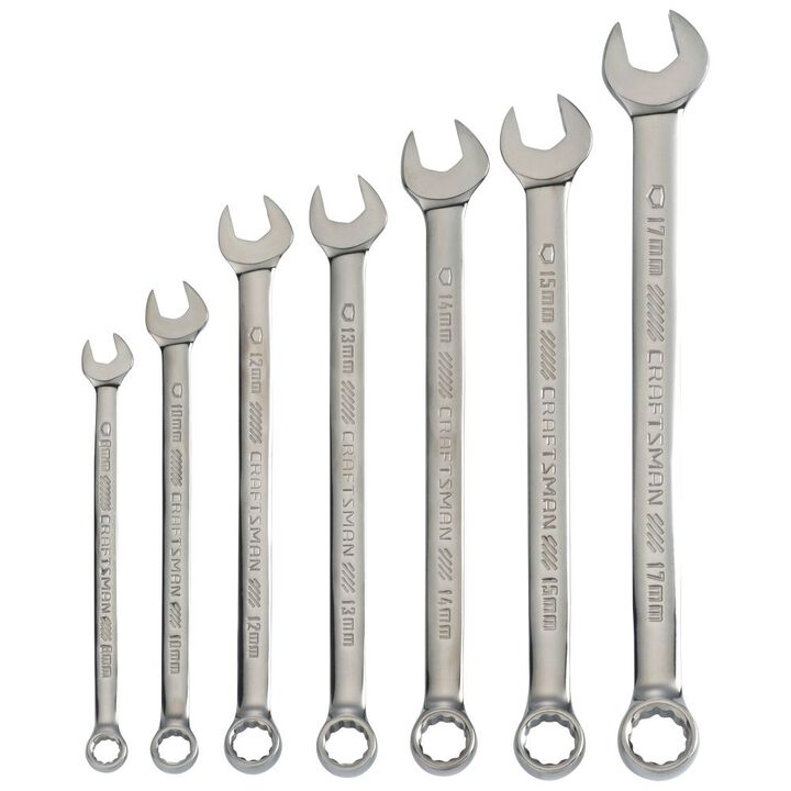 CRAFTSMAN Metric Gunmetal Chrome Long-Panel Wrench Set, 7 Piece