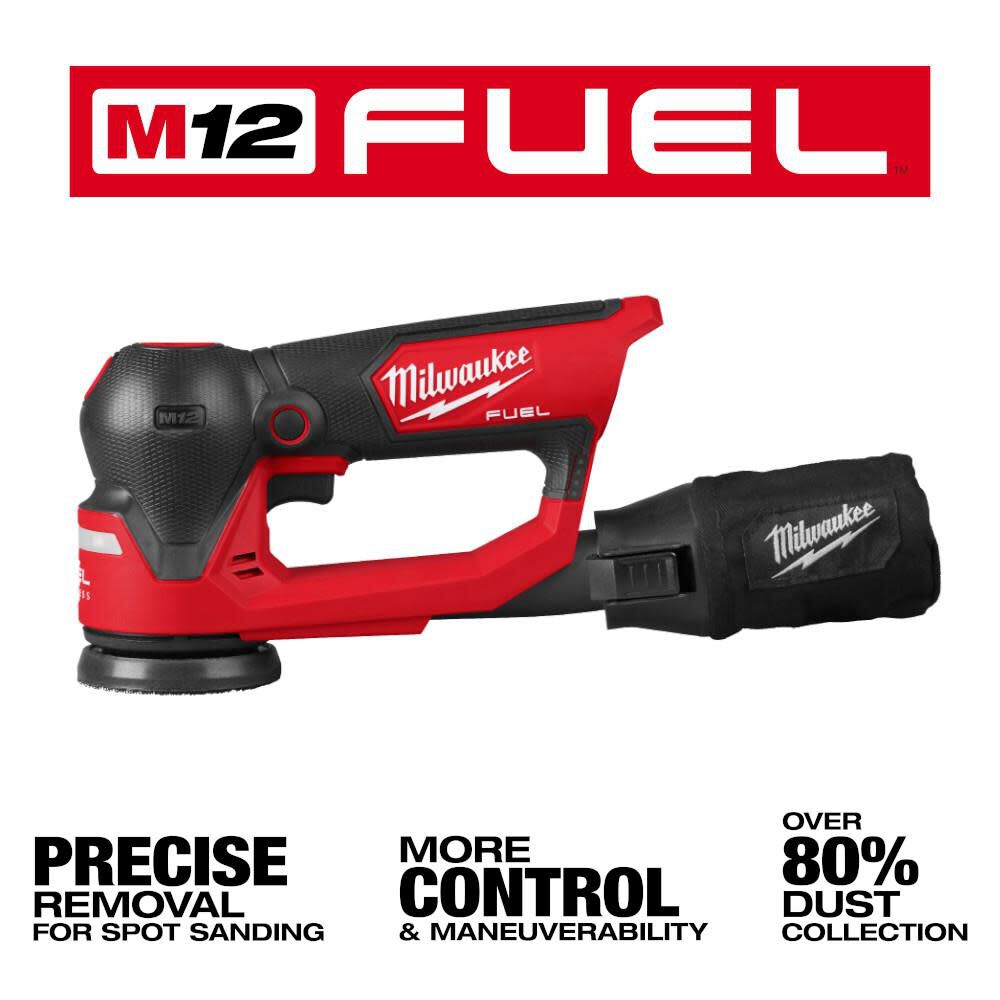 Milwaukee M12 FUEL 3 Inch Random Orbital Detail Sander (Bare Tool), large image number 3