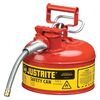 Justrite 1 Gal AccuFlow Steel Safety Red Gas Can Type II, small image number 2