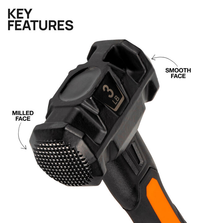 Klein Tools Dual-Faced Fiberglass Handle Hammer, 3-Pound, large image number 1
