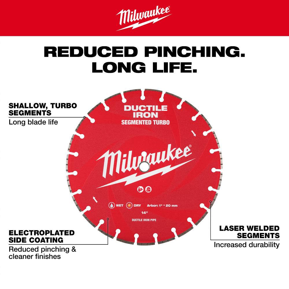 Milwaukee 14 Inch Segmented Rim Diamond Blade for Ductile Iron, large image number 4