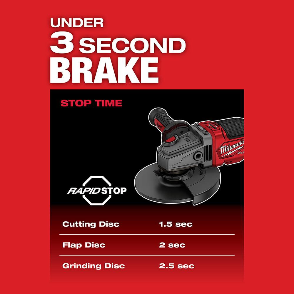 Milwaukee M18 FUEL 4 1/2inch-6inch No Lock Braking Grinder with Paddle Switch Kit, large image number 5