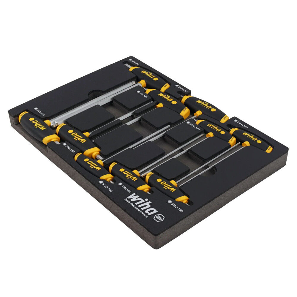 Wiha Dual Drive SAE T-Handle Foam Tray Set, 10 Piece, large image number 3