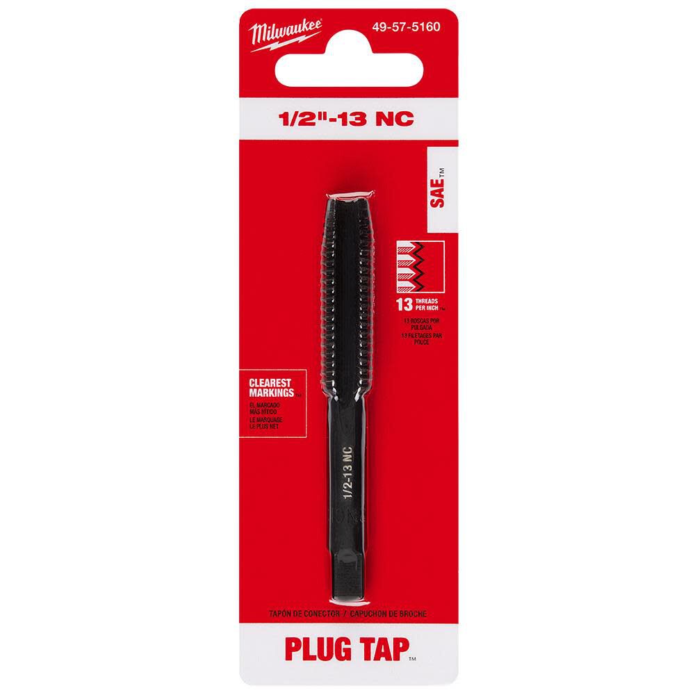 Milwaukee 1/2 in -13 NC Straight Flute Plug Tap, large image number 12